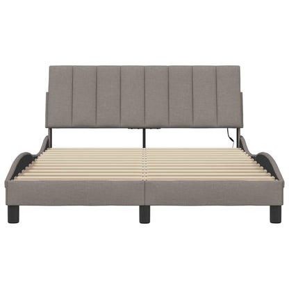 Bettgestell ohne Matratze "Hanko" Taupe 120x200 cm Stoff
