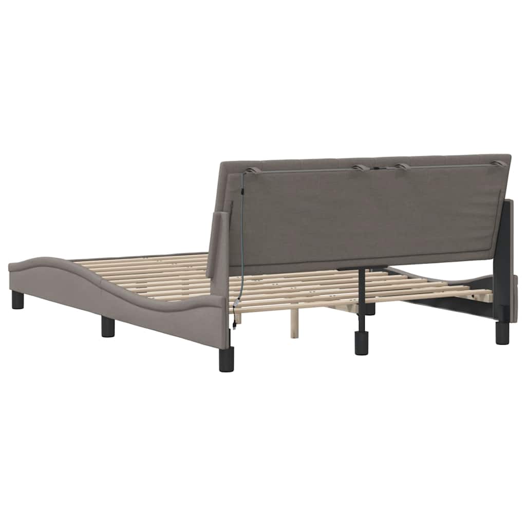 Bettgestell ohne Matratze "Hanko" Taupe 120x200 cm Stoff