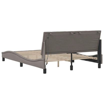 Bettgestell ohne Matratze "Hanko" Taupe 120x200 cm Stoff