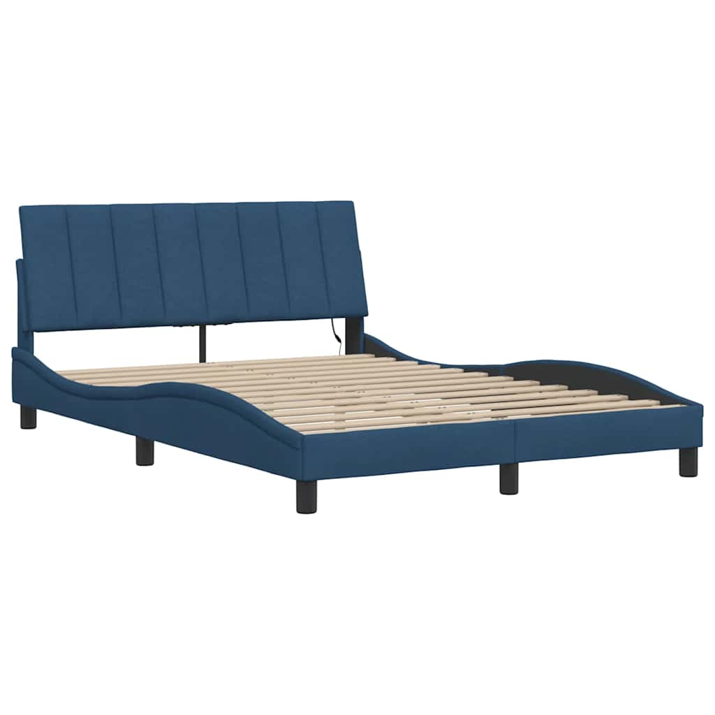 Bettgestell ohne Matratze "Hanko" Blau 120x200 cm Stoff