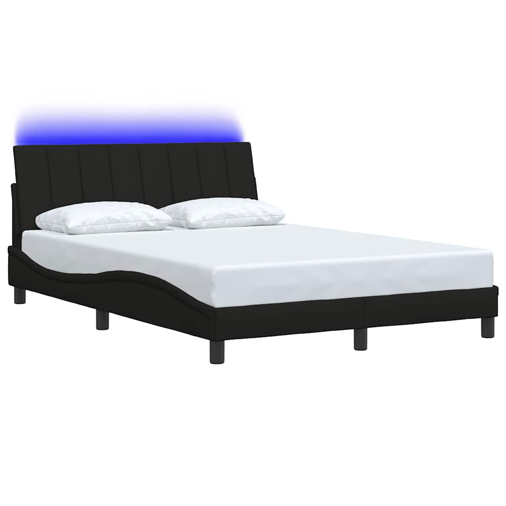 Bettgestell ohne Matratze "Hanko" Schwarz 140x190 cm Stoff