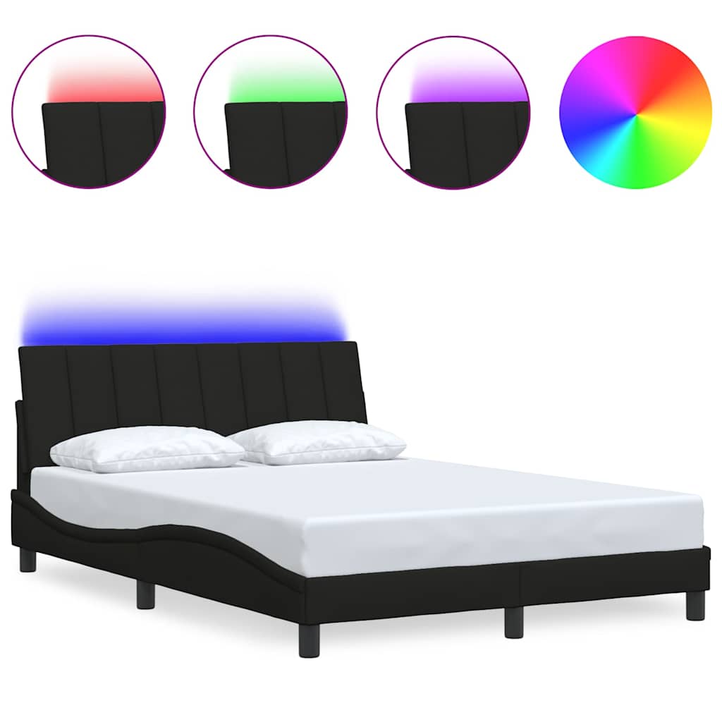 Bettgestell ohne Matratze "Hanko" Schwarz 140x200 cm Stoff