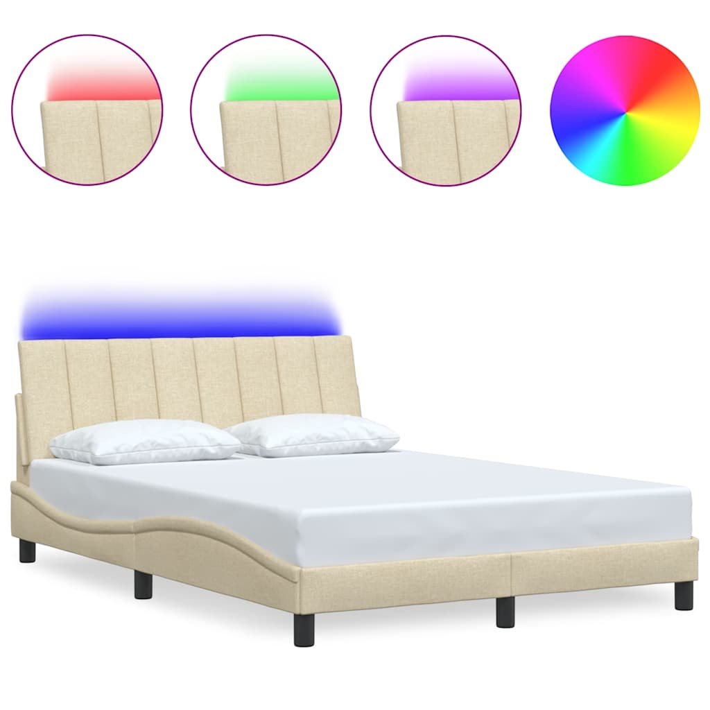 Bettgestell ohne Matratze "Hanko" Creme 140x200 cm Stoff