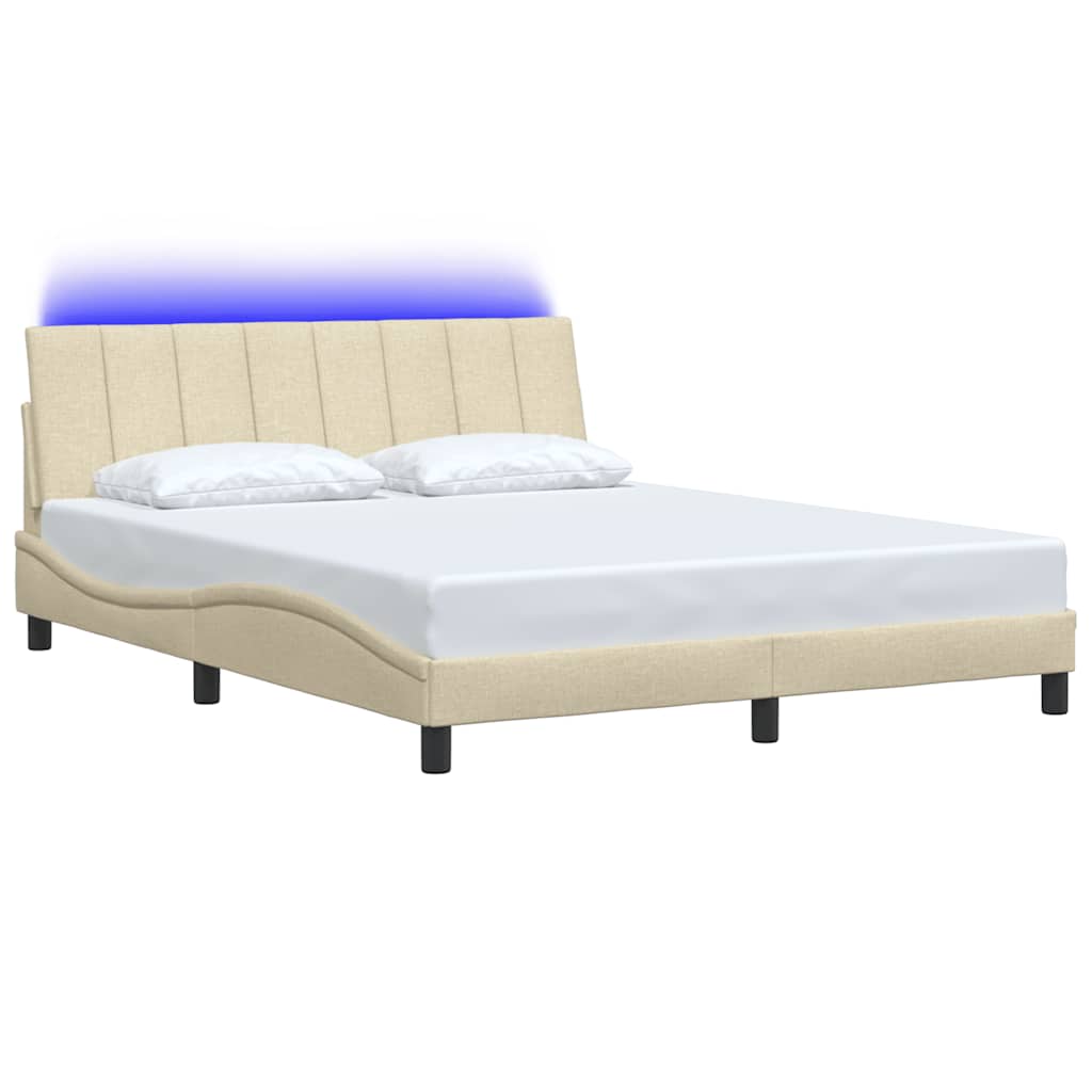 Bettgestell ohne Matratze "Hanko" Creme 160x200 cm Stoff