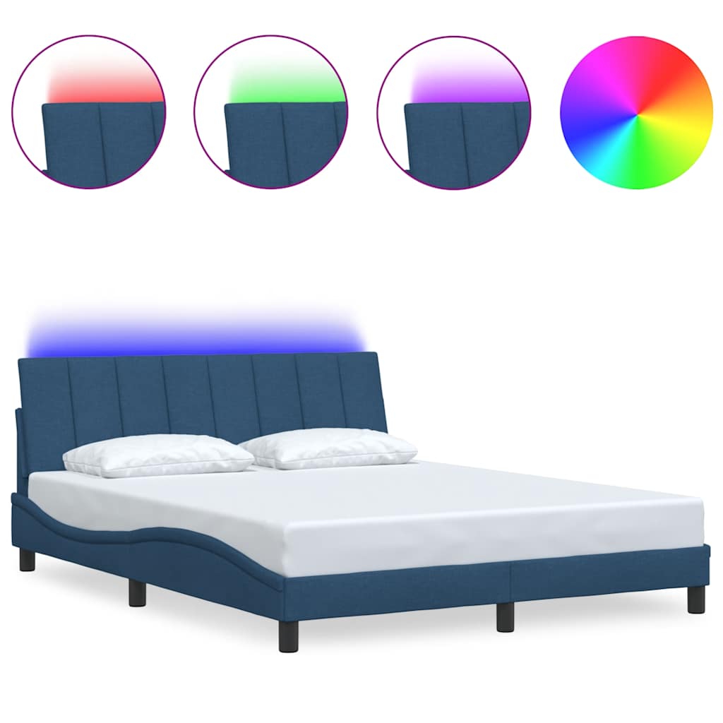 Bettgestell ohne Matratze "Hanko" Blau 160x200 cm Stoff