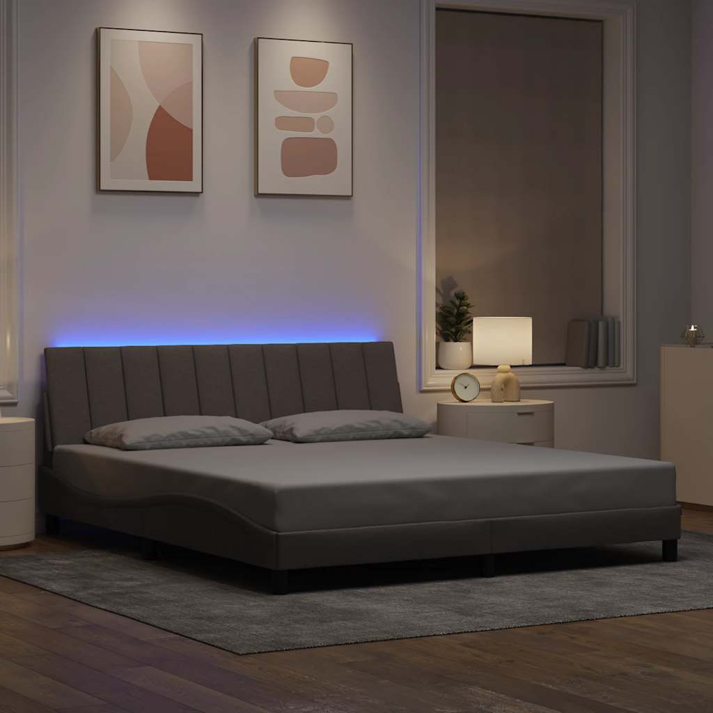 Bettgestell ohne Matratze "Hanko" Taupe 180x200 cm Stoff