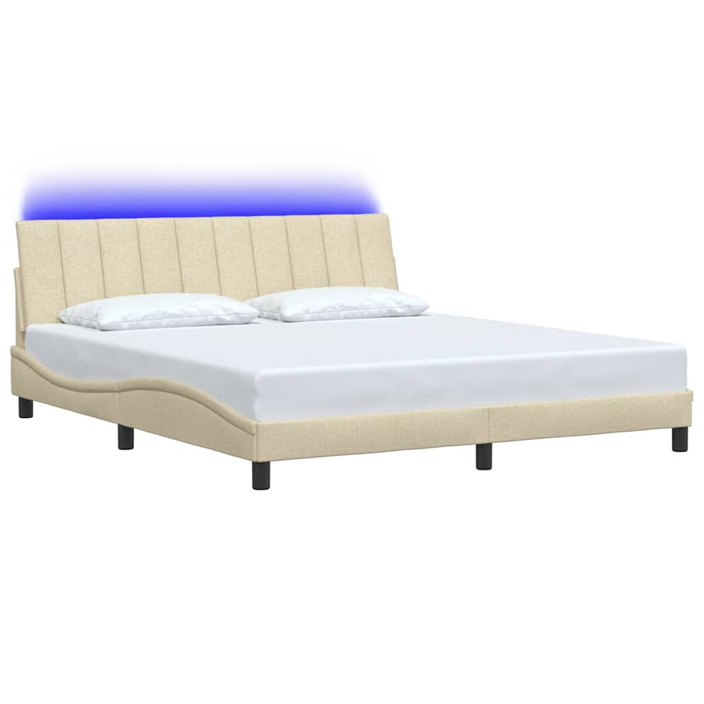 Bettgestell ohne Matratze "Hanko" Creme 180x200 cm Stoff