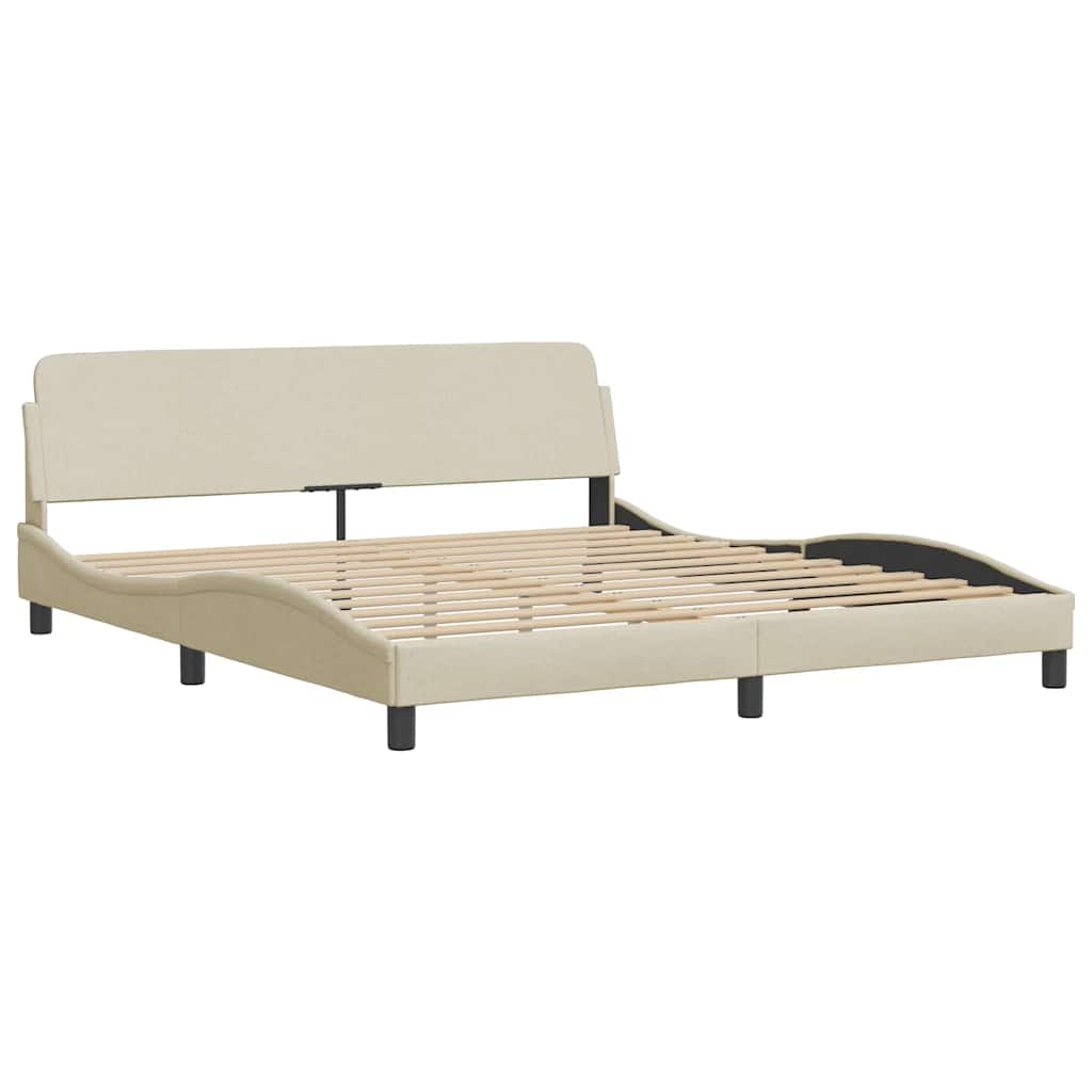 Bettgestell ohne Matratze "Hanko" Creme 180x200 cm Stoff
