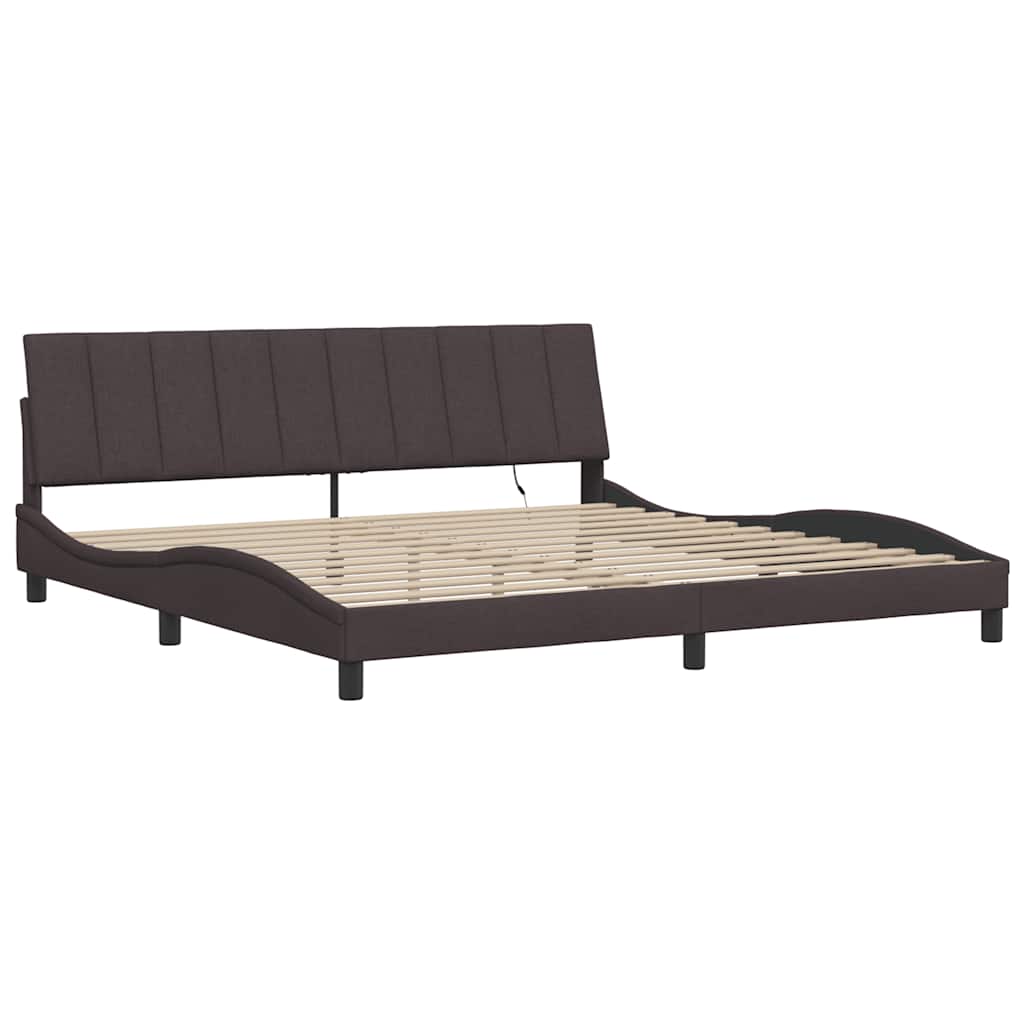 Bettgestell ohne Matratze "Hanko" Dunkelbraun 200x200 cm Stoff