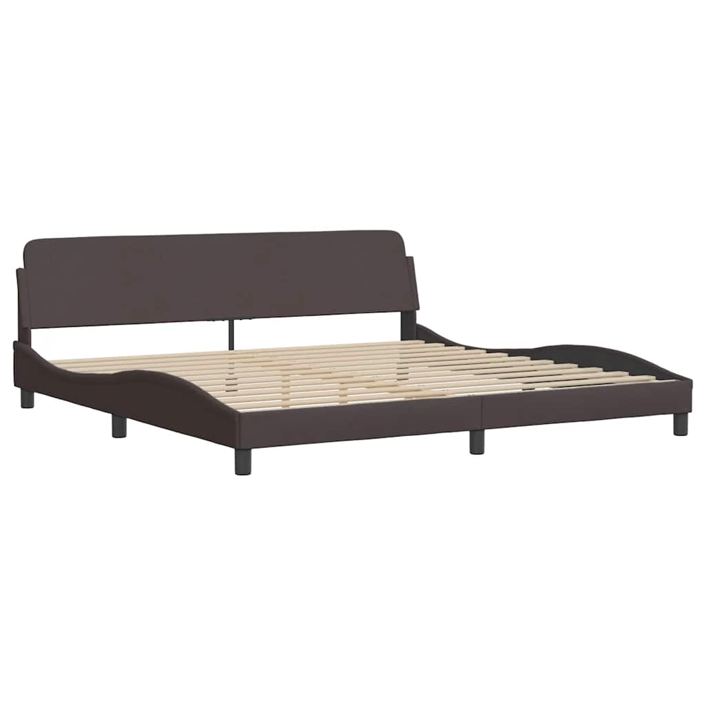 Bettgestell ohne Matratze "Hanko" Dunkelbraun 200x200 cm Stoff