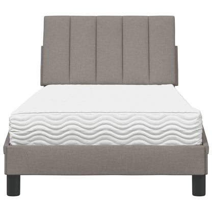 Bett mit Matratze "Hanko" Taupe 80x200 cm Stoff