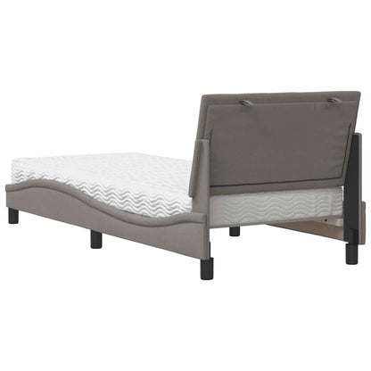 Bett mit Matratze "Hanko" Taupe 80x200 cm Stoff