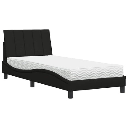 Bett mit Matratze "Hanko" Schwarz 90x190 cm Stoff