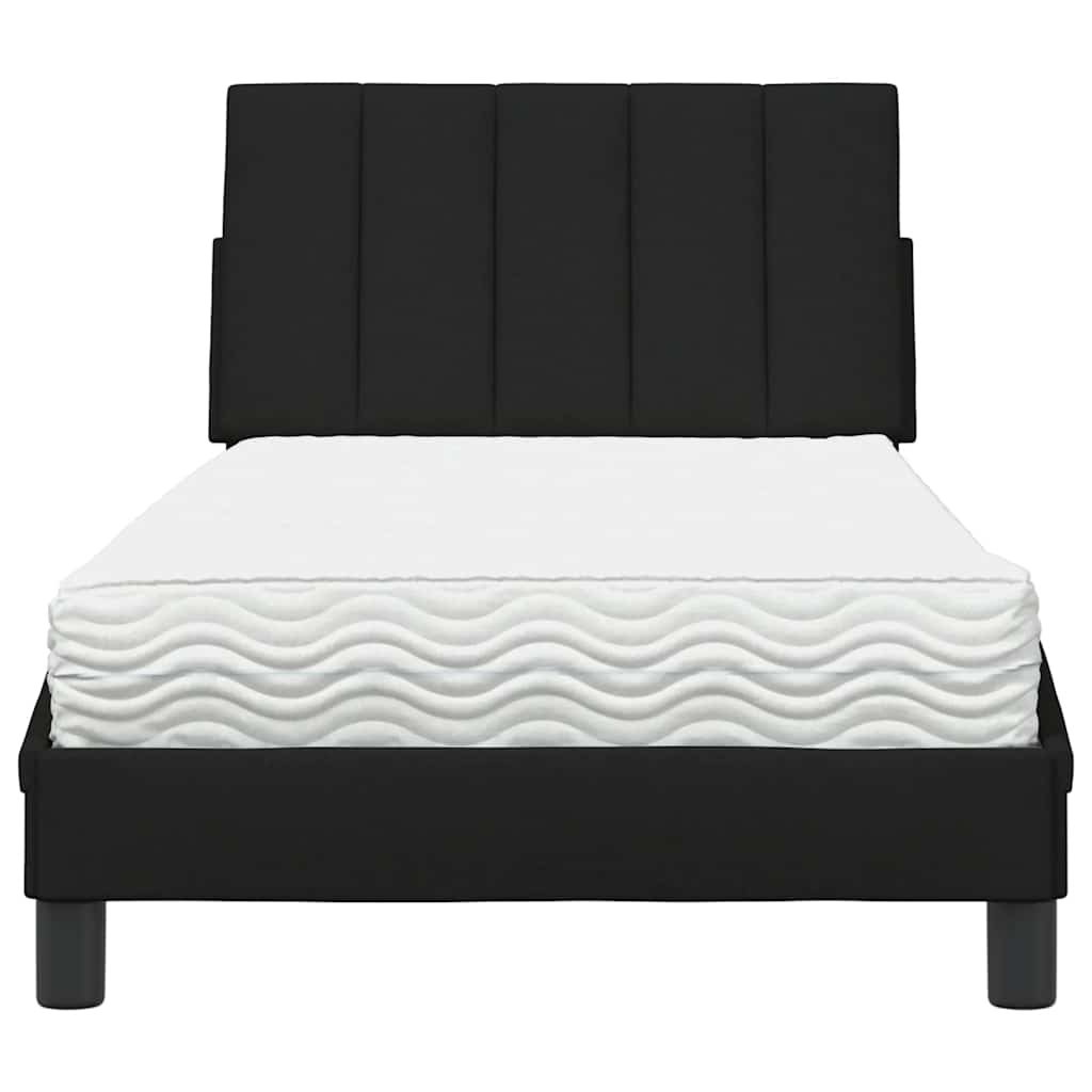 Bett mit Matratze "Hanko" Schwarz 90x190 cm Stoff