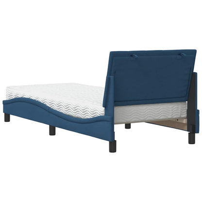 Bett mit Matratze "Hanko" Blau 90x190 cm Stoff