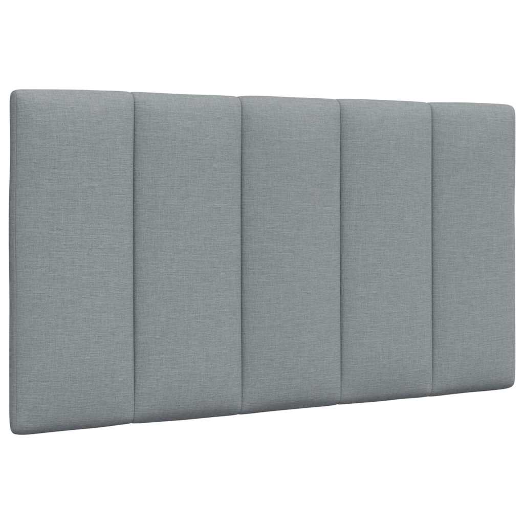 Bett mit Matratze "Hanko" Hellgrau 90x200 cm Stoff