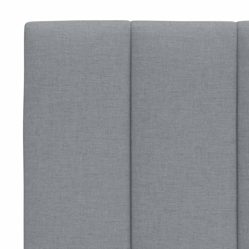 Bett mit Matratze "Hanko" Hellgrau 90x200 cm Stoff