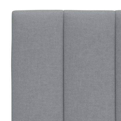 Bett mit Matratze "Hanko" Hellgrau 90x200 cm Stoff