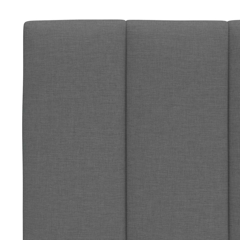 Bett mit Matratze "Hanko" Dunkelgrau 90x200 cm Stoff