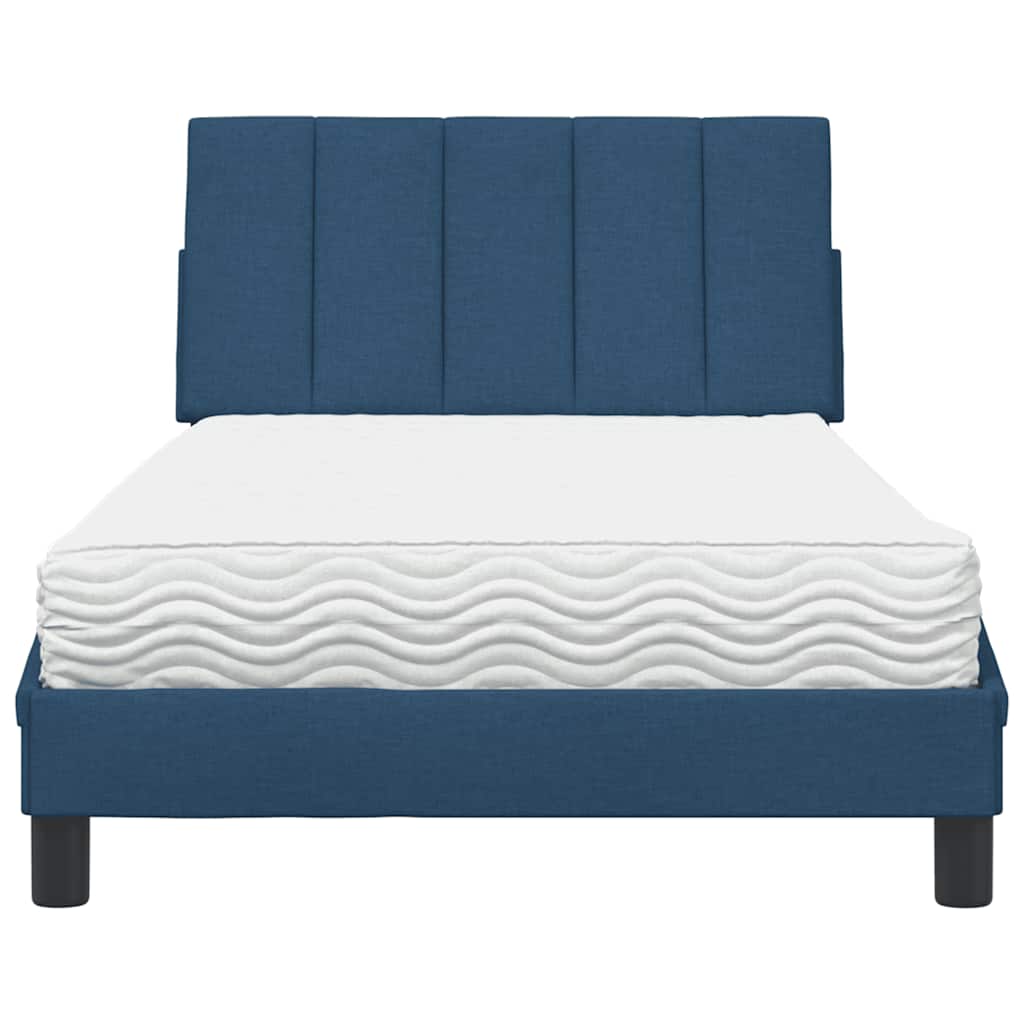Bett mit Matratze "Hanko" Blau 100x200 cm Stoff