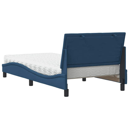 Bett mit Matratze "Hanko" Blau 100x200 cm Stoff