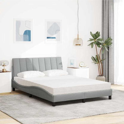 Bett mit Matratze "Hanko" Hellgrau 120x200 cm Stoff