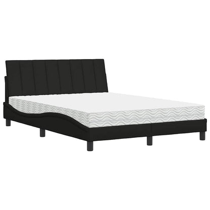 Bett mit Matratze "Hanko" Schwarz 120x200 cm Stoff