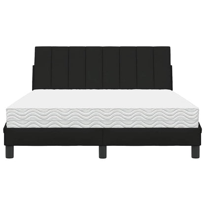 Bett mit Matratze "Hanko" Schwarz 120x200 cm Stoff