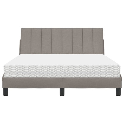Bett mit Matratze "Hanko" Taupe 120x200 cm Stoff