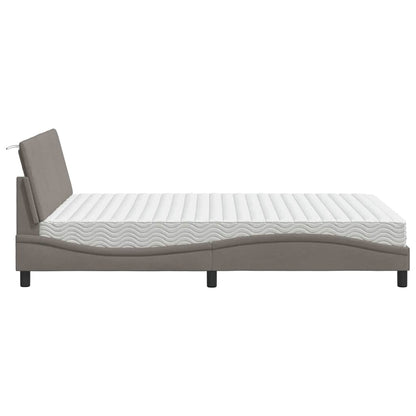 Bett mit Matratze "Hanko" Taupe 120x200 cm Stoff