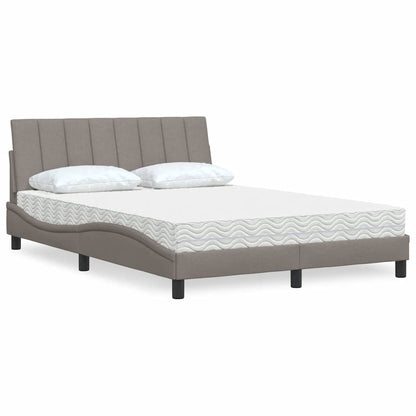 Bett mit Matratze "Hanko" Taupe 120x200 cm Stoff