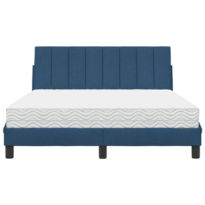 Bett mit Matratze "Hanko" Blau 120x200 cm Stoff