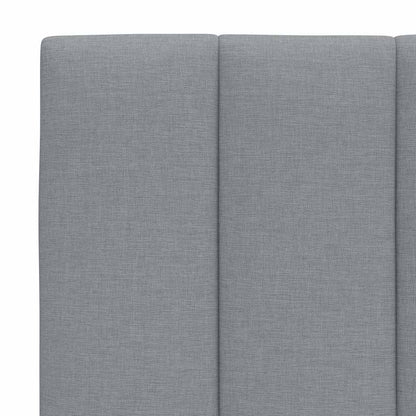 Bett mit Matratze "Hanko" Hellgrau 140x190 cm Stoff