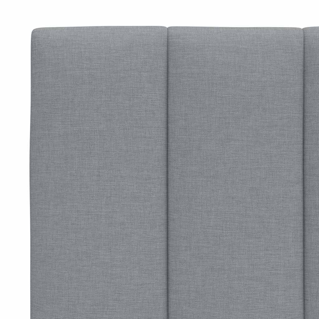 Bett mit Matratze "Hanko" Hellgrau 140x190 cm Stoff
