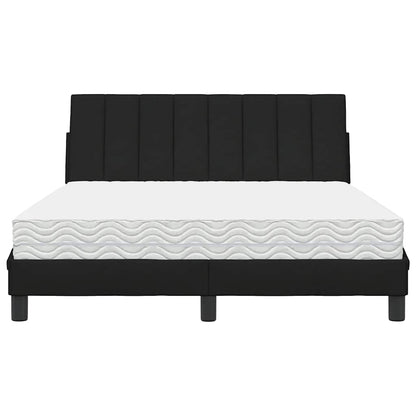Bett mit Matratze "Hanko" Schwarz 140x190 cm Stoff