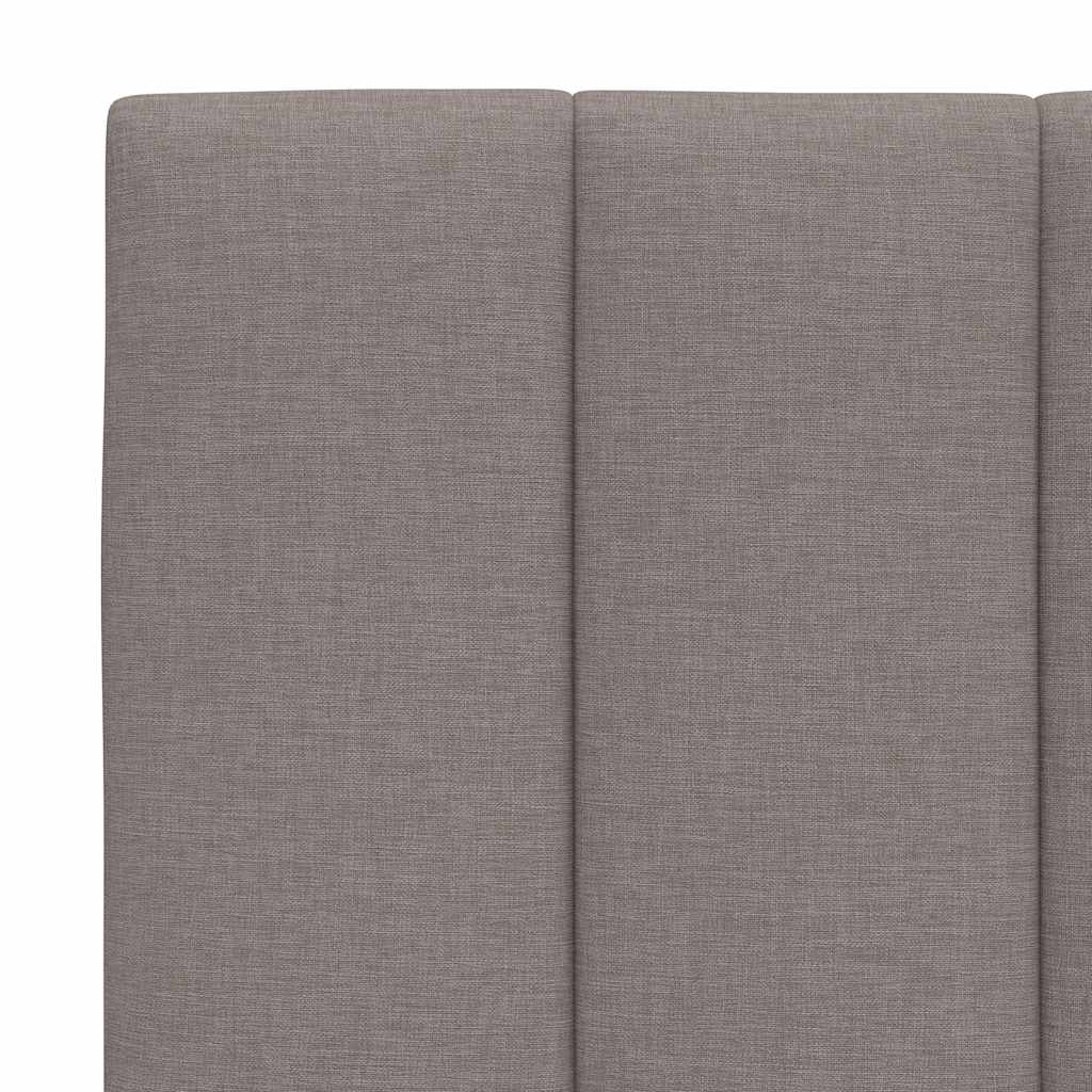 Bett mit Matratze "Hanko" Taupe 140x190 cm Stoff