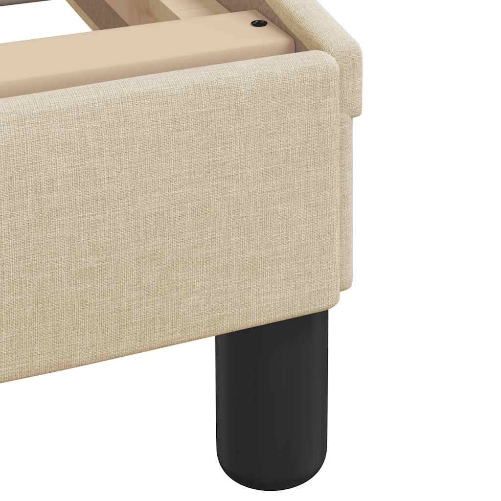 Bett mit Matratze "Hanko" Creme 140x190 cm Stoff