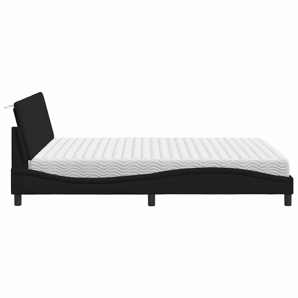 Bett mit Matratze "Hanko" Schwarz 160x200 cm Stoff