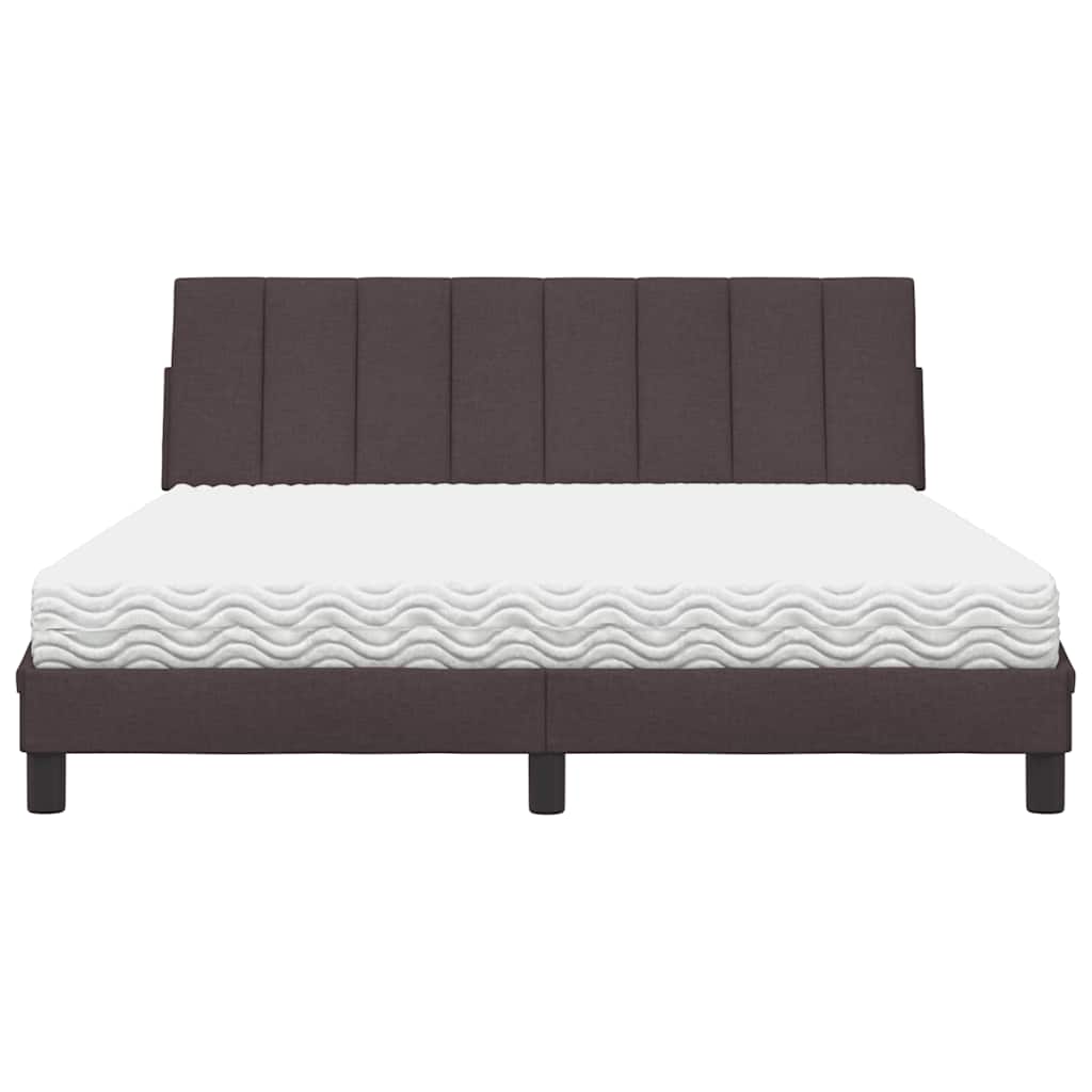 Bett mit Matratze "Hanko" Dunkelbraun 160x200 cm Stoff