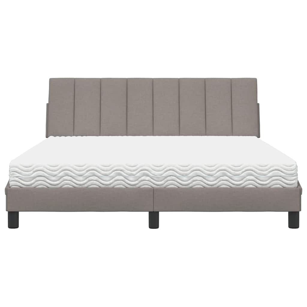 Bett mit Matratze "Hanko" Taupe 160x200 cm Stoff