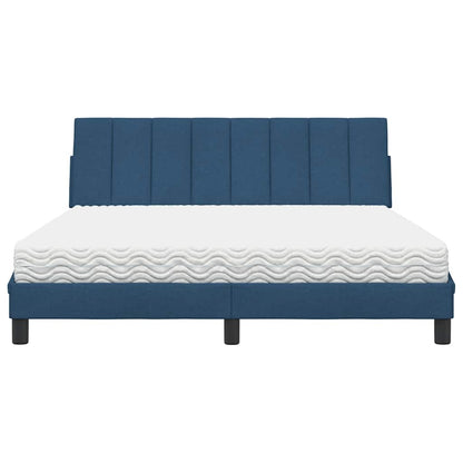 Bett mit Matratze "Hanko" Blau 160x200 cm Stoff