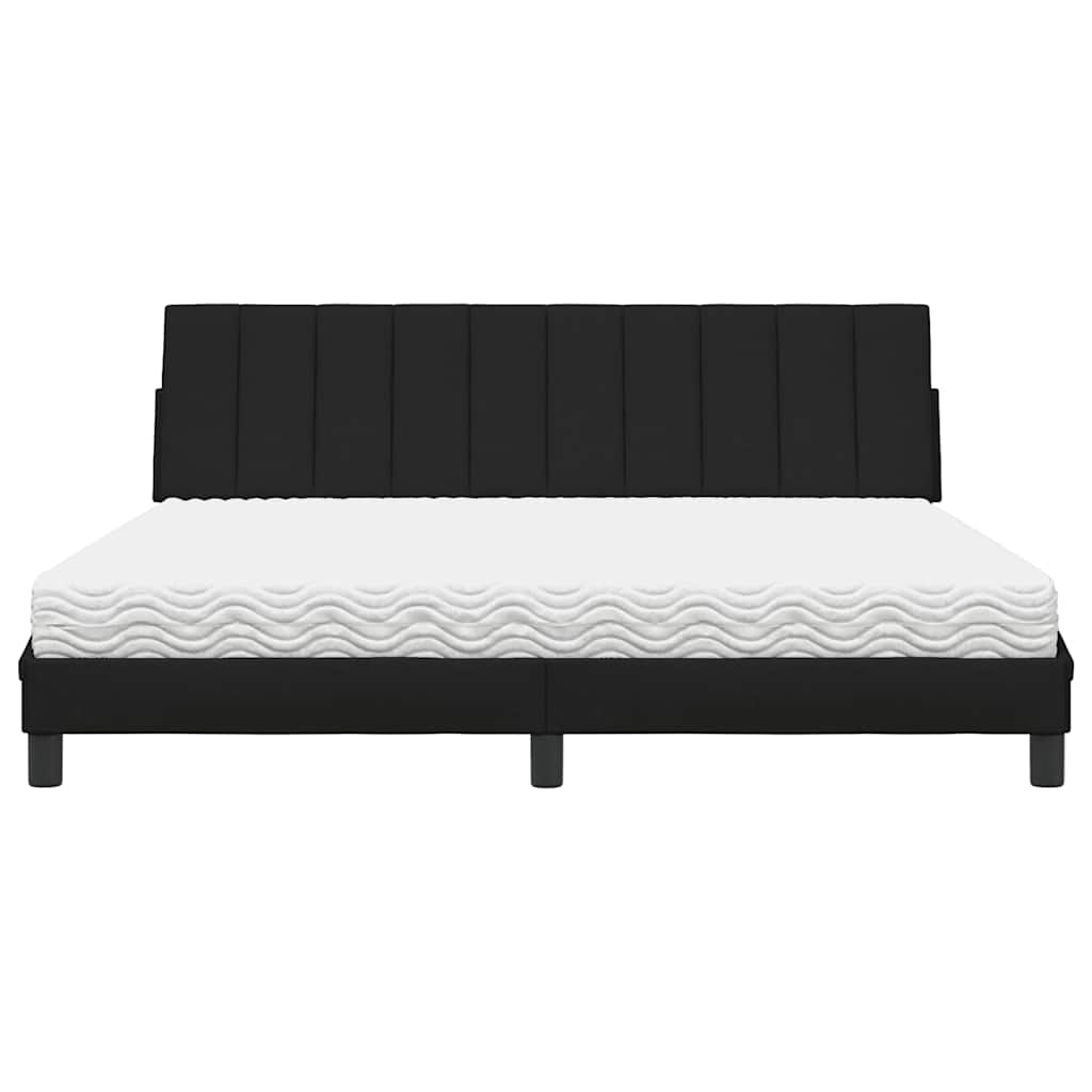 Bett mit Matratze "Hanko" Schwarz 180x200 cm Stoff