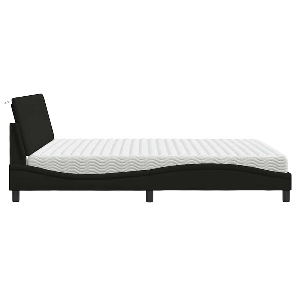 Bett mit Matratze "Hanko" Schwarz 180x200 cm Stoff