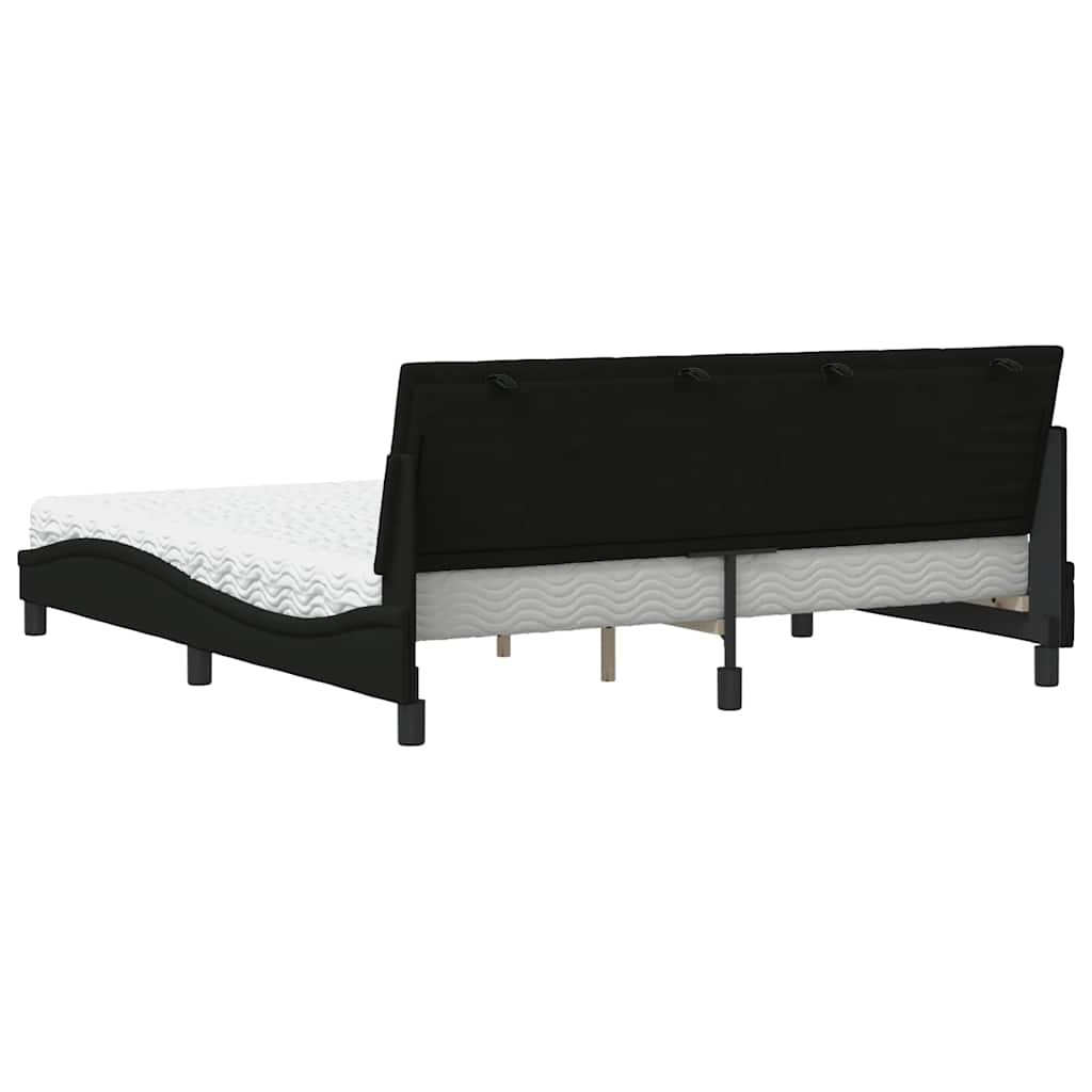 Bett mit Matratze "Hanko" Schwarz 180x200 cm Stoff
