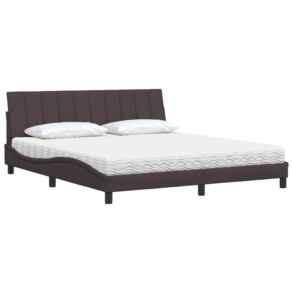 Bett mit Matratze "Hanko" Dunkelbraun 180x200 cm Stoff