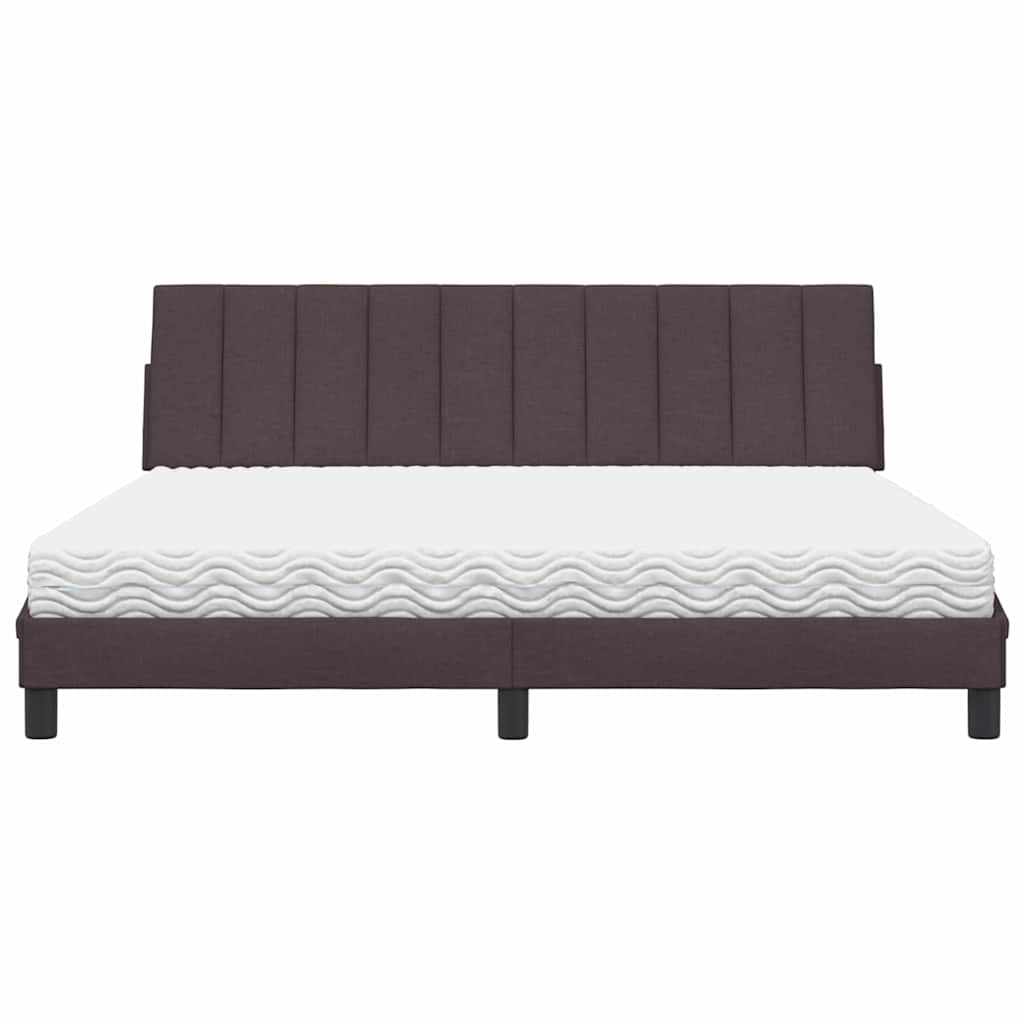 Bett mit Matratze "Hanko" Dunkelbraun 180x200 cm Stoff