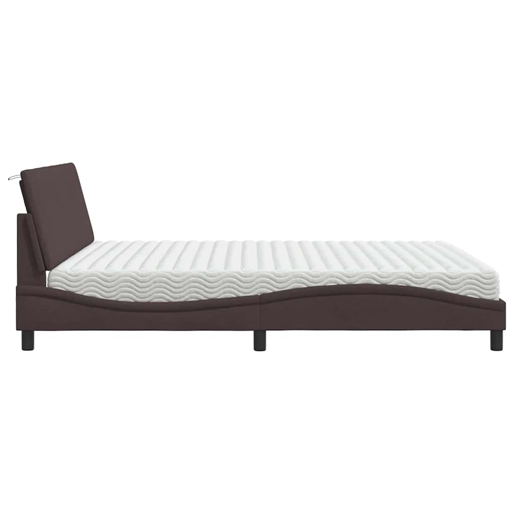 Bett mit Matratze "Hanko" Dunkelbraun 180x200 cm Stoff