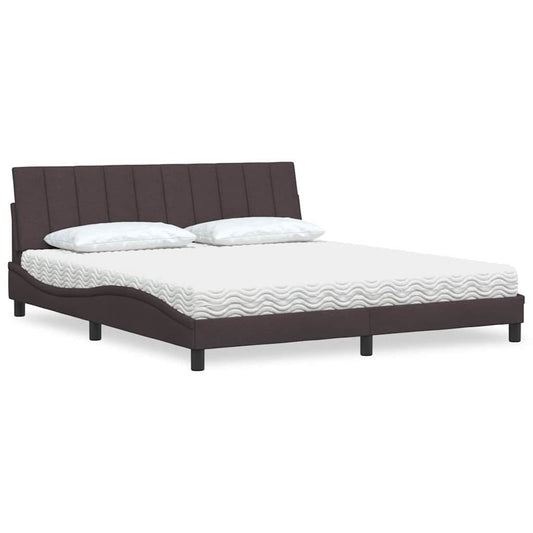 Bett mit Matratze "Hanko" Dunkelbraun 180x200 cm Stoff