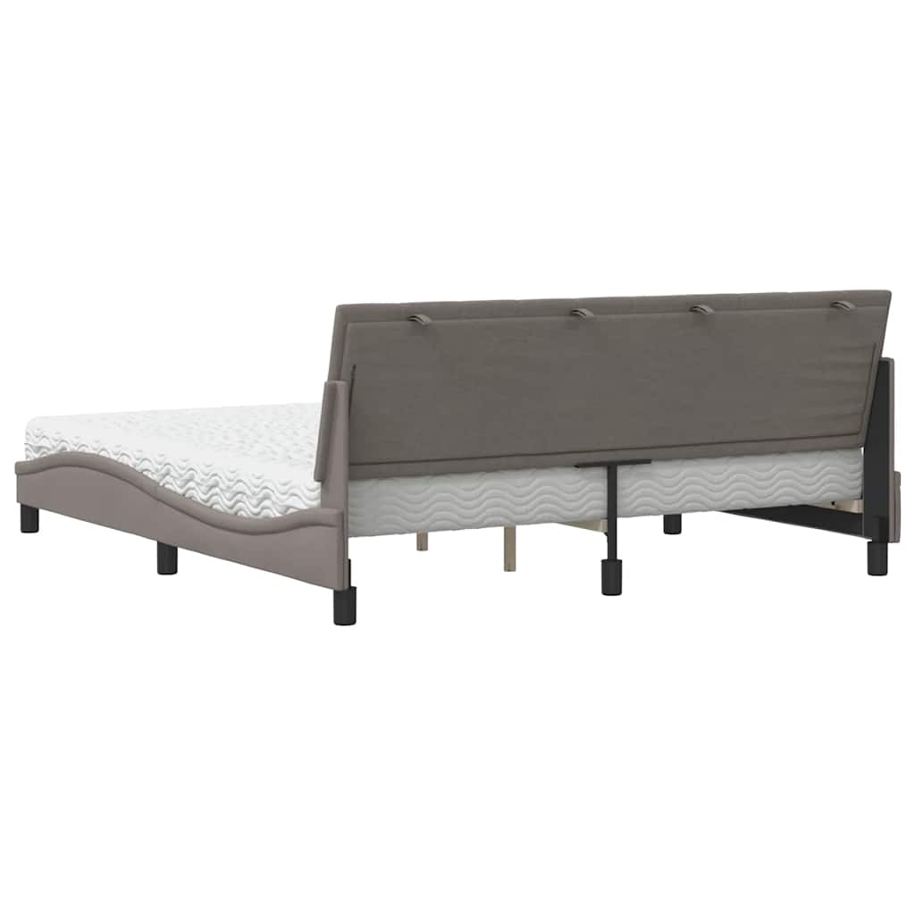 Bett mit Matratze "Hanko" Taupe 180x200 cm Stoff