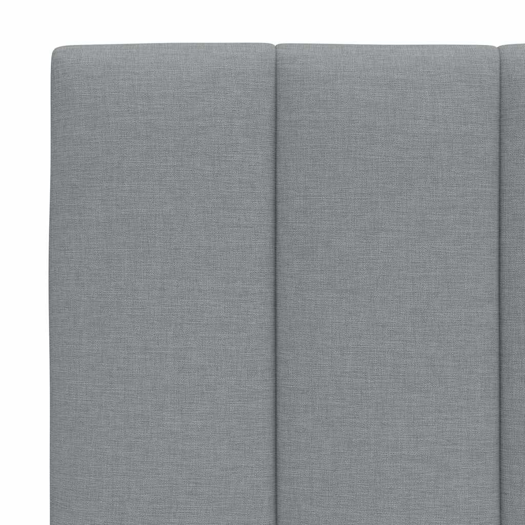 Bett mit Matratze "Hanko" Hellgrau 200x200 cm Stoff